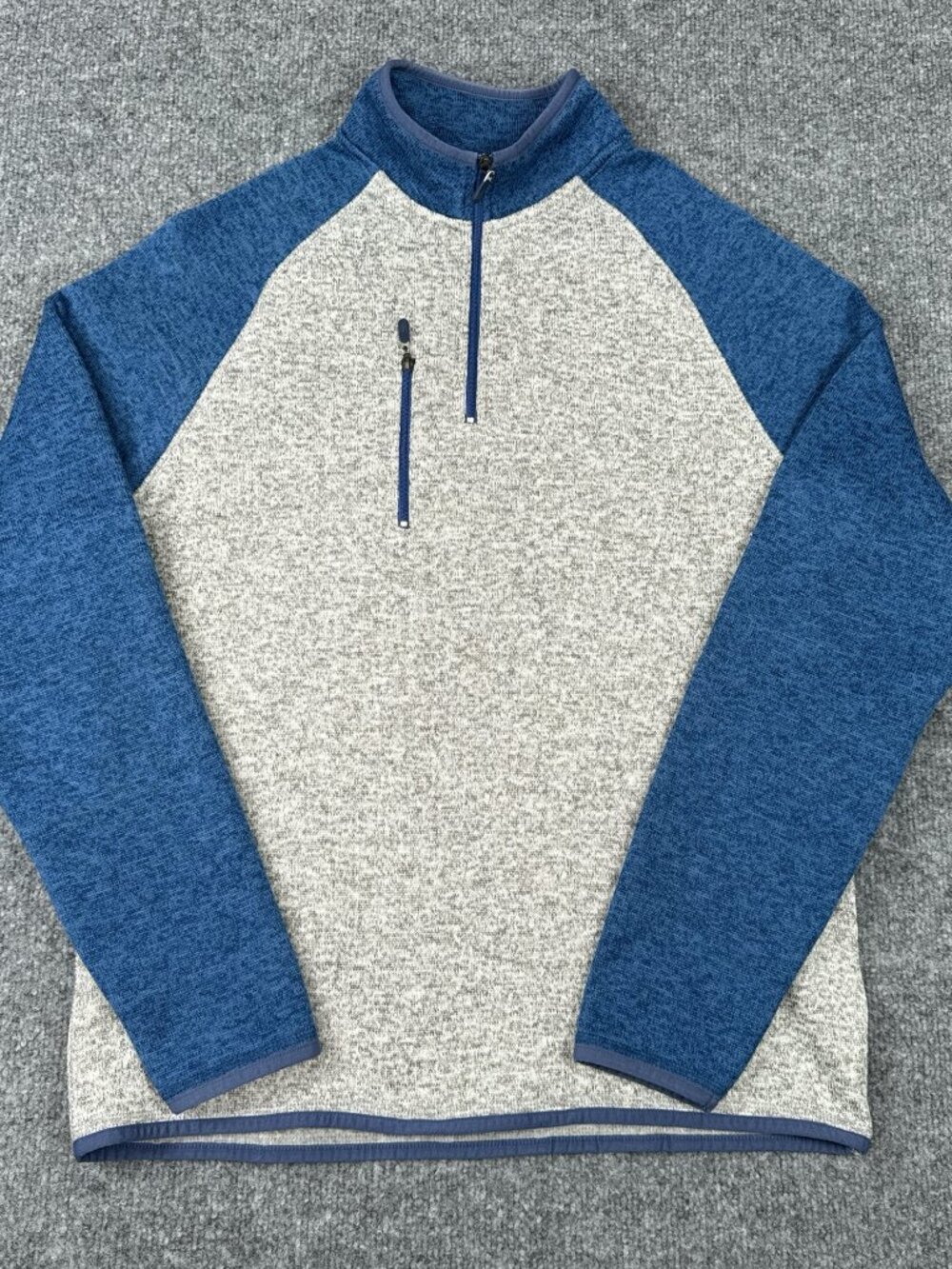 Johnnie-O Quarter Zip Pullover Fleece Men's Medium Blue Gray Colorblock